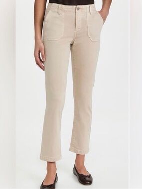 Paige Mayslie Straight Ankle Pant Mid Rose Vintage Warm Sand Sz 27